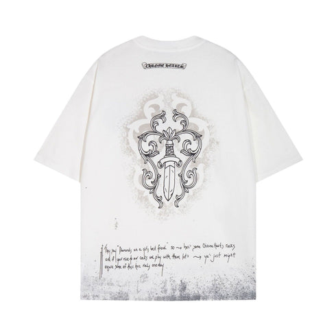 Chrome Heart T Shirts Sanskrit Short Sleeve T-Shirt Crew Neck