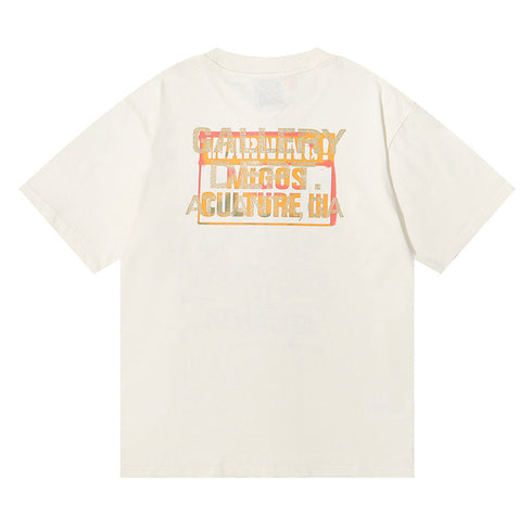 Gallery Dept T-shitrs Gilding Design Double Yarn Cotton Short Sleeve