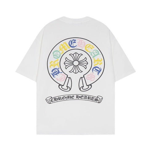 Chrome Heart T Shirts Big Horseshoe Short Sleeve T-Shirt