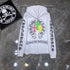 Chrome Heart Hoodie Color Sanskrit Cross Print Casual Hooded Sweater