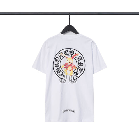 Chrome Heart T Shirts Croix Cross Leather Printed Short Sleeve T-Shirt