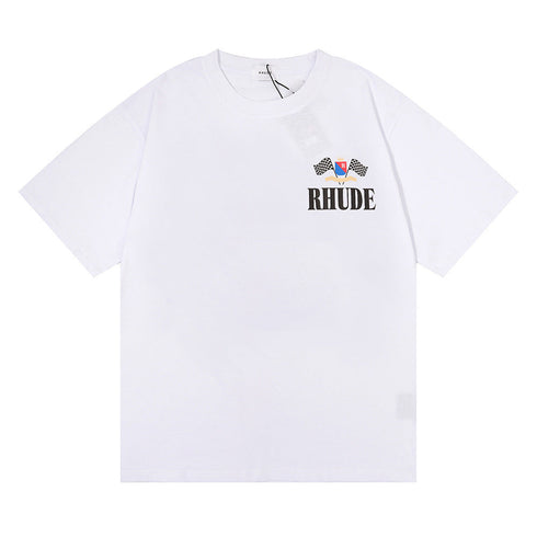 Rhude T-shirt Alphabet Flag Print Short Sleeve T-shirt