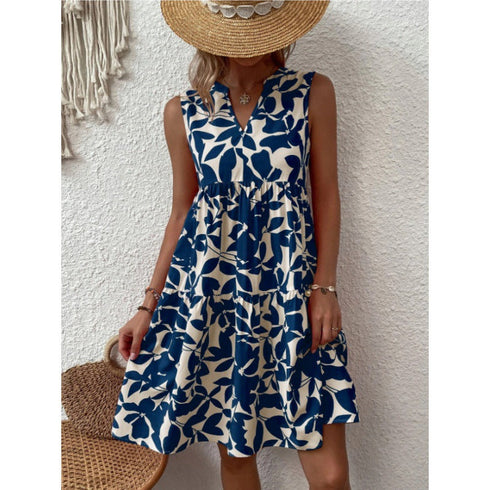 Halter Backless Printed Mini Dress