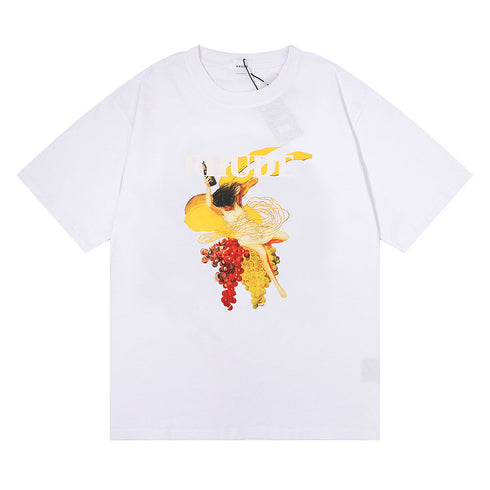 Rhude T-shirt Micro Label Alphabet Art Abstract Short Sleeve T-shirt