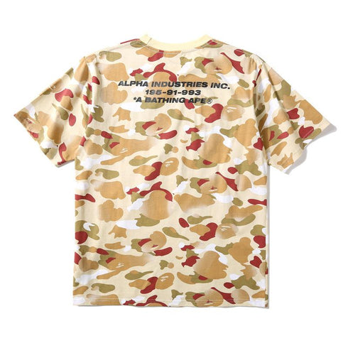 Bathing Ape T-Shirt Summer Letter Print Camouflage Short Sleeve T-shirt
