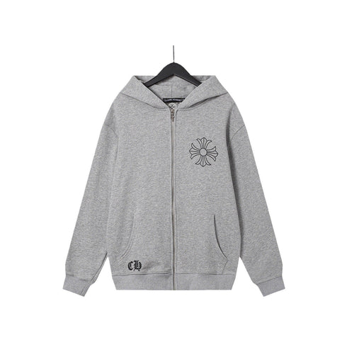 Chrome Heart Hoodie Crowe Hooded Sweater Cardigan Zip Long Sleeve Jacket
