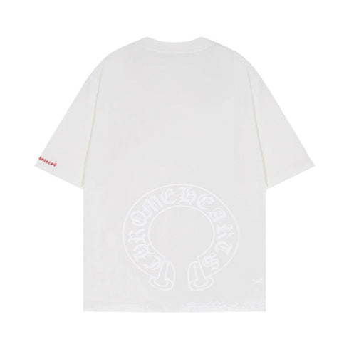Chrome Heart T Shirts Chrome Hearts Sanskrit Horseshoe Pattern Short Sleeve T-Shirt