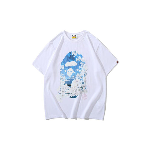 Bathing Ape T-Shirt Spring and Summer Short Sleeve Mount Fuji Printed Fashion Casual T-shirt