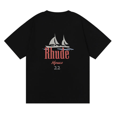 Rhude T-shirt Los Angeles RHUDE Sailing Letter Print Short Sleeve T-shirt