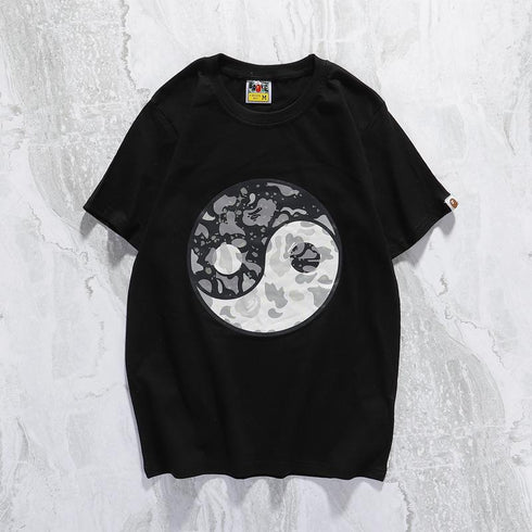 Bathing Ape T-Shirt Round Neck Summer Casual Cartoon Short Sleeve Pullover Anime T-shirt