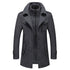 VVS Chic Men's Wool Double Collar Trench Coat