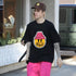 Drew T-shirts Smiley Red Hat Printed T-shirt
