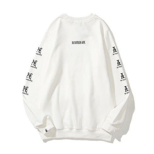 Bathing Ape Sweatshirt Autumn and Winter Men's Cotton Printed Long Sleeve round-Neck Pullover