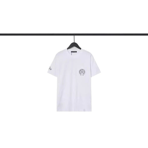 Chrome Heart T Shirts Sanskrit Color Printing Loose Casual Versatile Crew Neck Short Sleeve T-Shirt