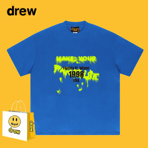 Drew T-shirts Smiley Face Short-Sleeved T-shirt Men's Short-Sleeved T-shirt
