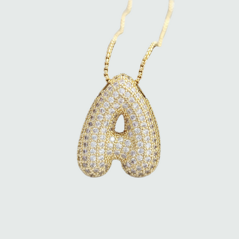 VVS Jewelry™ Chubby Bubble Initial Letter Necklace