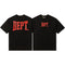Gallery Dept T-Shirt Hand Painted Ink Splashing Alphabet Washed Retro Short Sleeve T-Shirt