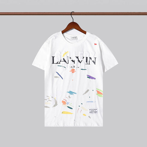 Gallery Dept T-shitrs Summer Vintage Splash-Ink Letter T-shirt Short Sleeve Men
