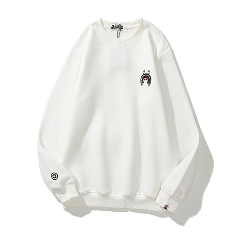 Bathing Ape Sweatshirts Winter Men and Women Shark Logo Print round-Neck Pullover