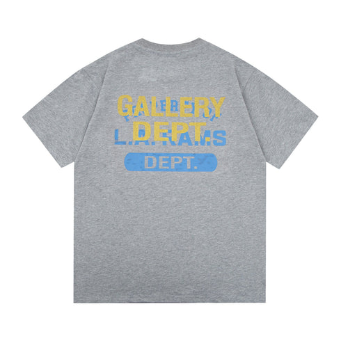 Gallery Dept T-Shirt Bronzing Letter Slogan Printed Short Sleeve T-Shirt