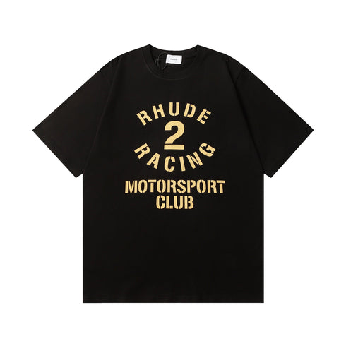 Rhude T-shirt Racing Club Alphabet Slogan Printed Short Sleeve T-shirt