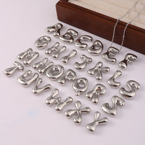 VVS Jewelry™ Chubby Bubble Initial Letter Necklace
