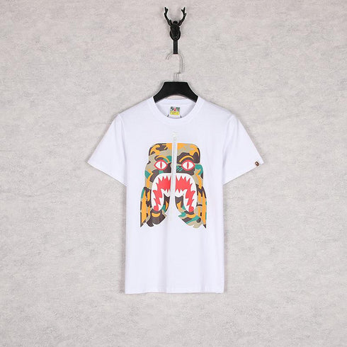 Bathing Ape T-Shirt Summer Zipper Printed Short Sleeve