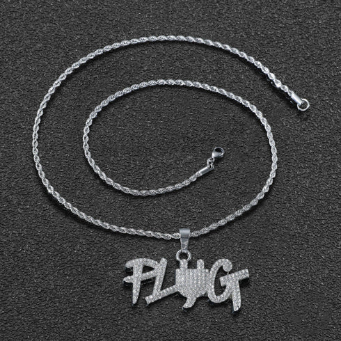 PLUG Letter Pendant + Cuban Chain