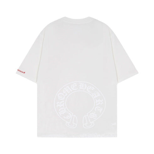 Chrome Heart T Shirts Chrome Hearts Sanskrit Horseshoe Pattern Short Sleeve T-Shirt