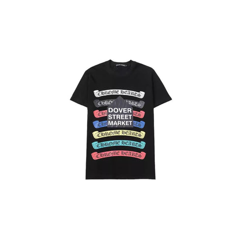 Chrome Heart T Shirts Croix Cross Color Leather Printed Short Sleeve T-Shirt
