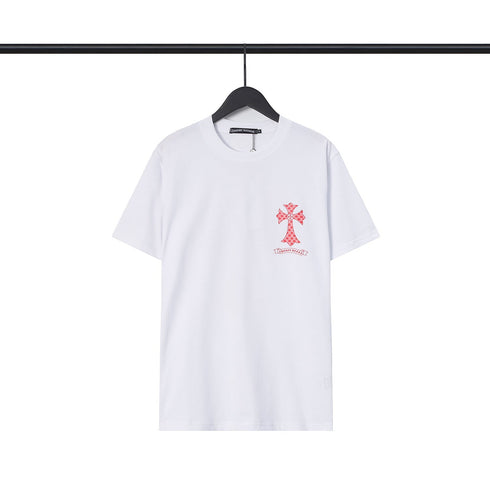 Chrome Heart T Shirts Sanskrit Color Printing Loose Cotton Casual Crew Neck Short Sleeve T-Shirt