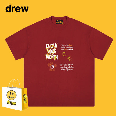 Drew T-shirts T-shirt Short Sleeve Loose round Neck Short Sleeve