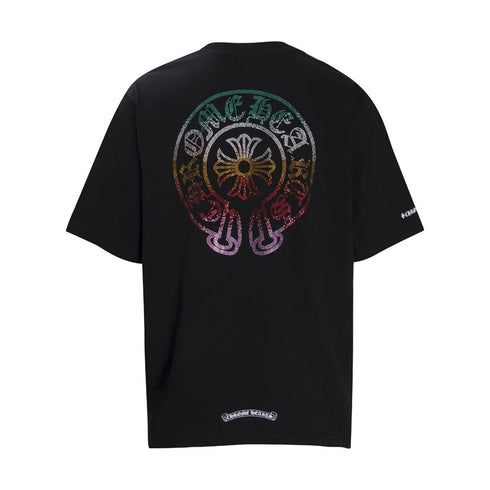 Chrome Heart T Shirts Horseshoe Sanskrit Cross Color Hot Diamond Short Sleeve T-Shirt
