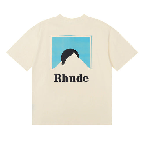 Rhude T-shirt Sunset Classic Alphabet Print Short Sleeve T-shirt