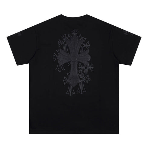 Chrome Heart T Shirts Croix Cross Color Embroidery Printed Short Sleeve T-Shirt Loose