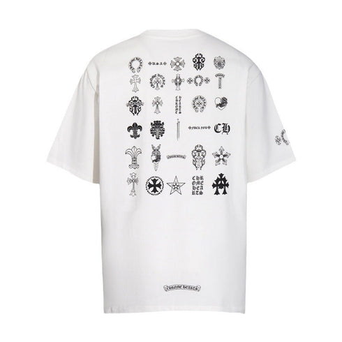 Chrome Heart T Shirts T-shirt logo print cotton round neck short sleeve