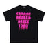 Chrome Heart T Shirts Croix Cross Leather Printed Short Sleeve T-Shirt