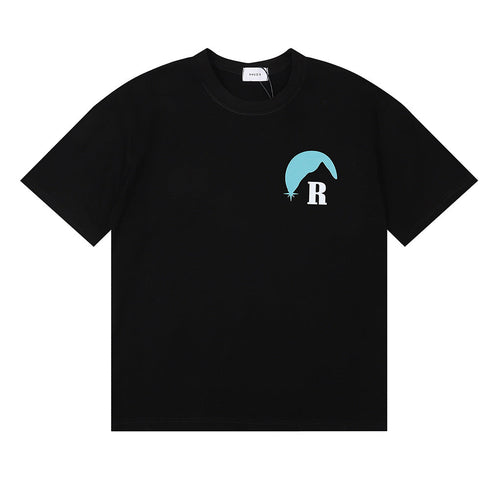 Rhude T-shirt Sunset Classic Alphabet Print Short Sleeve T-shirt