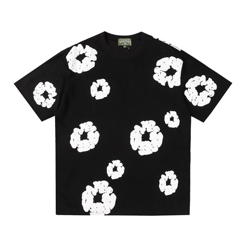 Denim Tears Outfit:T-shirt/Shorts (Separate Purchase Options) Puff Print Short Sleeve T-shirt Loose Couple Shorts Suit