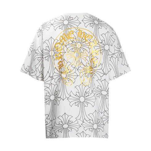 Chrome Heart T Shirts Croatian Horseshoe Full Cross Sanskrit Short Sleeve