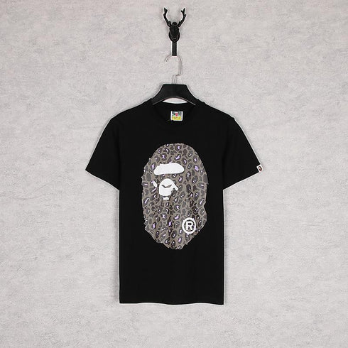 Bathing Ape T-Shirt Summer Camouflage Leopard Print Casual Plus Size Short Sleeve T-shirt