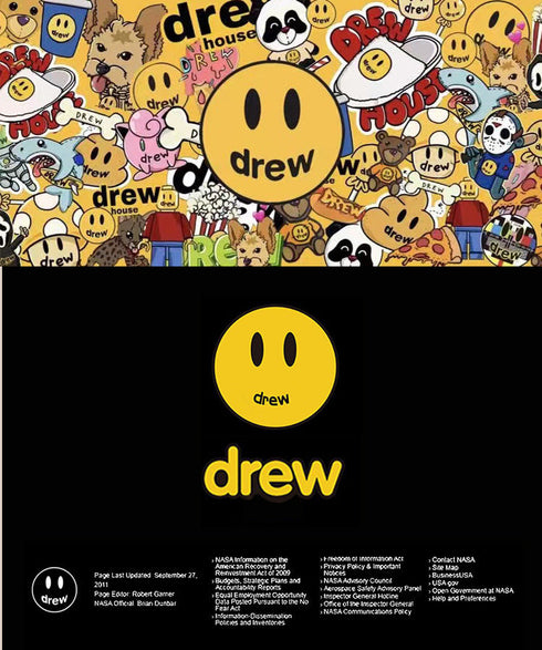 Drew T-shirts Short Sleeve T-shirt Smiley Face Letter Print