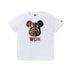 Bape Bearbrick T-Shirt Beii & Bape Classic Pattern Summer Pure Cotton Same Style For Men And Women