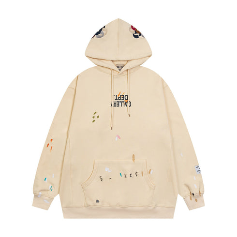 Gallery Dept Hoodie Splash Ink Letter Embroidered Hooded Sweater