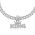 Crowned King Iced Out Cuban Pendant Necklace