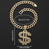 Dollar Sign Iced Out Cuban Pendant Necklace