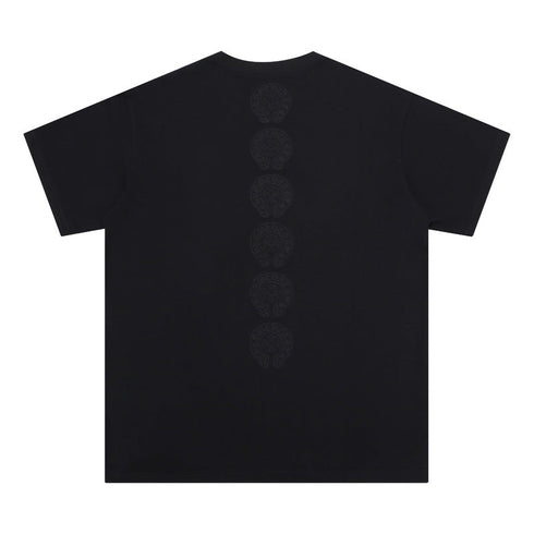 Chrome Heart T Shirts Crowe Cross Print Short Sleeve T-Shirt Loose