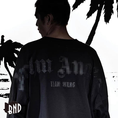 Palm Angle Sweatshirt Palm Angels Jackson Wang Teamwang Puff Print Ins Long Sleeve