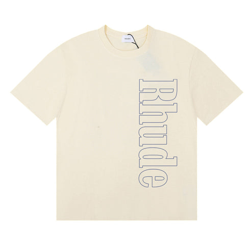 Rhude T-shirt Micro Label Letter Skull Print Short Sleeve T-shirt