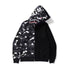 Bathing Ape Ape Head Camouflage Stitching Sweatshirt Hooded Zipper Fleece Jacket